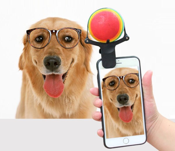 Wild Angels Pet Selfie Phone Clip – Tennis Ball Photo Prop for Dogs & Pets