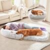 Human‑Size Plush Dog Lounger – Foldable Bed for People & Large Dogs