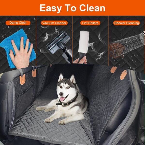 Waterproof Dog Car Seat Cover Hammock with Mesh Window & Side Flaps
