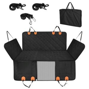 Waterproof Dog Car Seat Cover Hammock with Mesh Window & Side Flaps