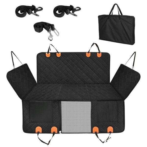 Waterproof Dog Car Seat Cover Hammock with Mesh Window & Side Flaps