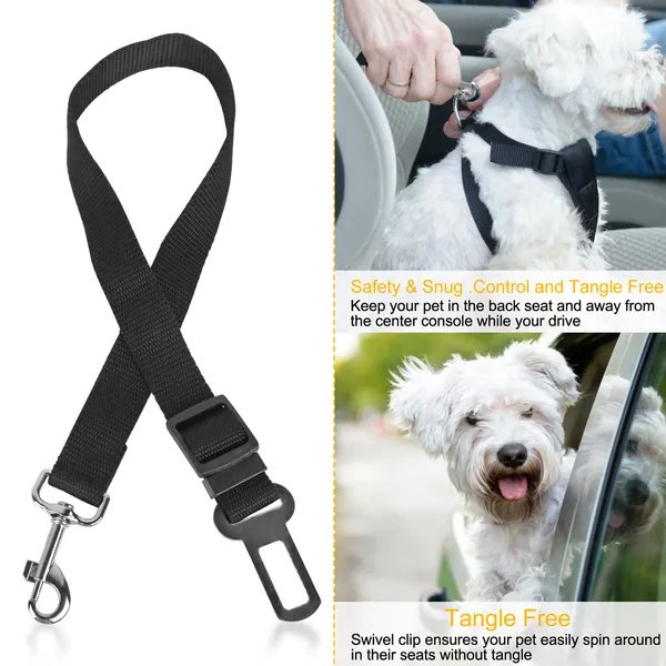Wild Angels™ Adjustable Dog Seat Belt Leashes (2‑Pack) — Car Safety Tethers for Secure, Calm Travel