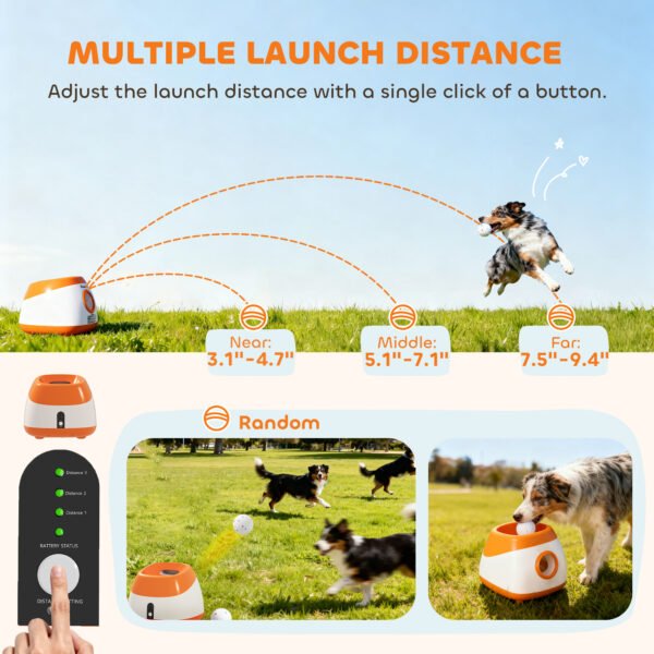 663f4086-8b8a-4d42-84e5-0cbace13cdc2.jpg Automatic Dog Ball Launcher 26' to 79' Fetch Distance.