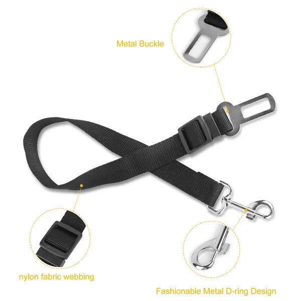 Wild Angels™ Adjustable Dog Seat Belt Leashes (2‑Pack) — Car Safety Tethers for Secure, Calm Travel