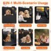 Waterproof Dog Car Seat Cover Hammock with Mesh Window & Side Flaps