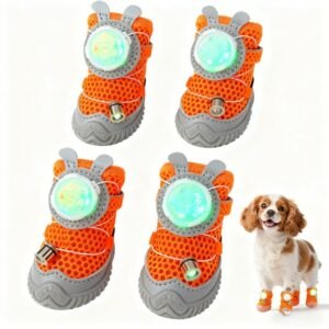 8e21c37b-524d-4333-be70-719cee52a15e.jpg LED Light-Up Paw Protector Boots (4-Pack) — Anti-Slip, Night-Safe Dog Shoes for Small & Medium Breeds