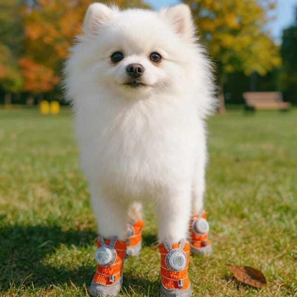 LED Light-Up Paw Protector Boots (4-Pack) — Anti-Slip, Night-Safe Dog Shoes for Small & Medium Breeds