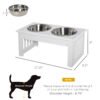 Elevated Dog Feeding Station for Small Dogs & Puppies - Stainless Steel Bowls with Modern Wooden Frame