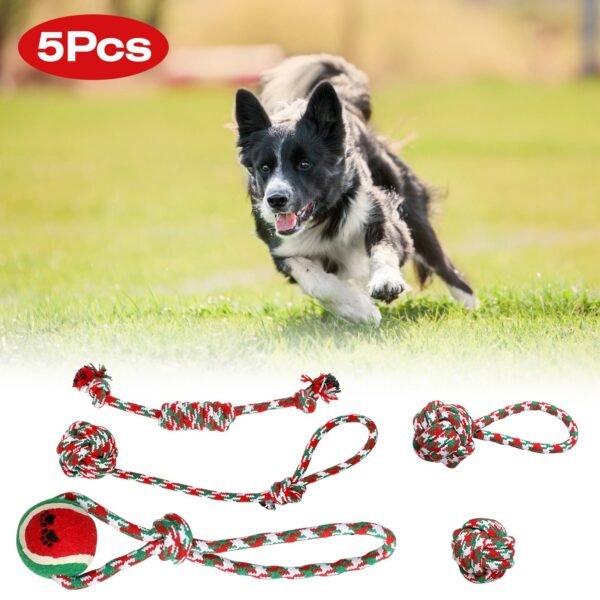 b8970acc-750f-486e-809e-f5ff796ab52a.jpg Wild Angels “Holiday Rope Party Pack” – 5‑Piece Christmas Dog Chew Toy Play Set for Training, Teething and Interactive Fun
