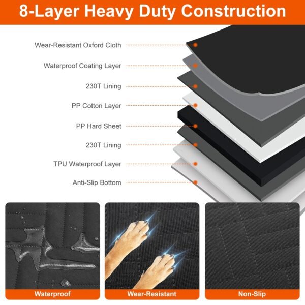 Waterproof Dog Car Seat Cover Hammock with Mesh Window & Side Flaps