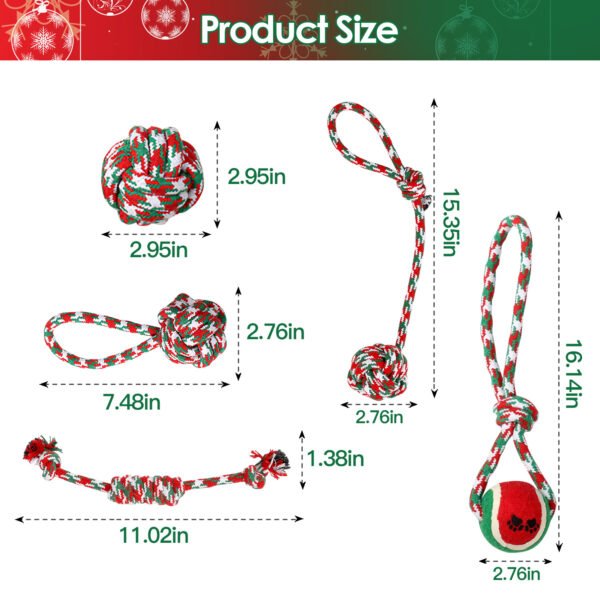 cd59e9be-dfb9-450c-aa19-736864427b9e.jpg Wild Angels “Holiday Rope Party Pack” – 5‑Piece Christmas Dog Chew Toy Play Set for Training, Teething and Interactive Fun