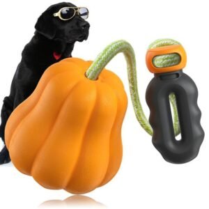 Wild Angels “Power Tug Pumpkin Ball” – Tough Rope and Fetch Ball Chew Toy