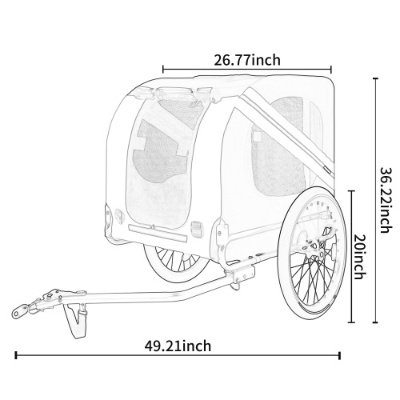 Heavy‑Duty Folding Dog Bike Trailer (120 LB Capacity)