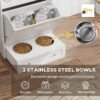 Premium Pet Feeder Station Cabinet — Raised Dog Bowls & Hidden Food Storage (White)