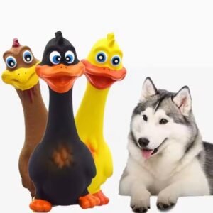 Wild Angels “Silly Squeak Trio” – 3‑Pack Eco‑Friendly Latex Screaming Chicken Toys