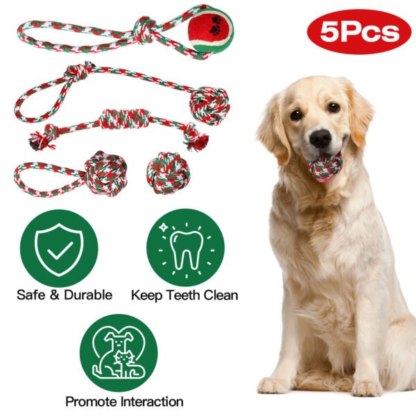 f2fd489d-096d-4d49-b68a-c02567008520.jpg Wild Angels “Holiday Rope Party Pack” – 5‑Piece Christmas Dog Chew Toy Play Set for Training, Teething and Interactive Fun
