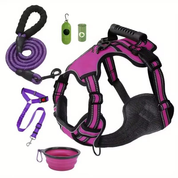 Tactical Service Dog Harness Set by Wild Angels™ — Adjustable Vest, Car Seat Belt & Outdoor Essentials