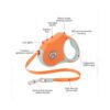 Wild Angels™ GlowControl Retractable Dog Leash with LED Light — One‑Hand Brake & Tangle‑Resistant Control