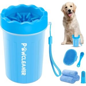 Professional 7-in-1 Dog Paw Cleaner & Pet Grooming Kit – Portable Paw Washer, Bath Brush, Dual Toothbrush Set & Ultra-Absorbent Towels for Dogs & Cats