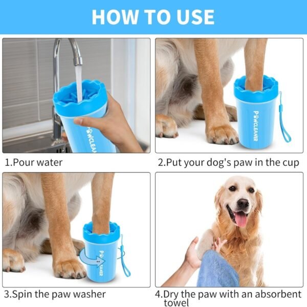 Professional 7-in-1 Dog Paw Cleaner & Pet Grooming Kit – Portable Paw Washer, Bath Brush, Dual Toothbrush Set & Ultra-Absorbent Towels for Dogs & Cats