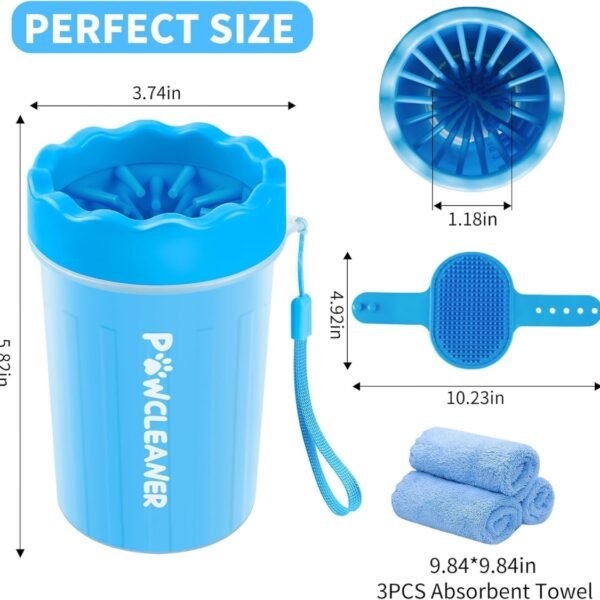 Professional 7-in-1 Dog Paw Cleaner & Pet Grooming Kit – Portable Paw Washer, Bath Brush, Dual Toothbrush Set & Ultra-Absorbent Towels for Dogs & Cats