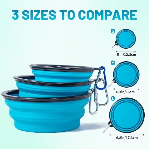 3c534368-0426-4280-accb-68e460ebe5db.jpg Wild Angels™ AdventureFold Travel Pet Bowl Set | Premium 2-Pack Collapsible Food & Water Bowls with Protective Lids