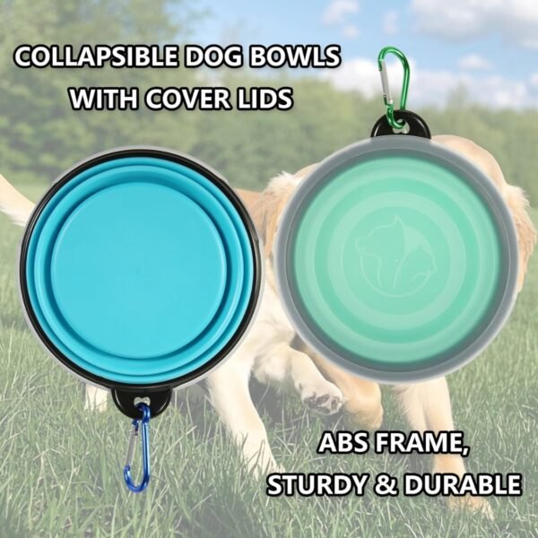 aba6be7c-5c99-41ec-b981-35aacadac1c5.jpg Wild Angels™ AdventureFold Travel Pet Bowl Set | Premium 2-Pack Collapsible Food & Water Bowls with Protective Lids