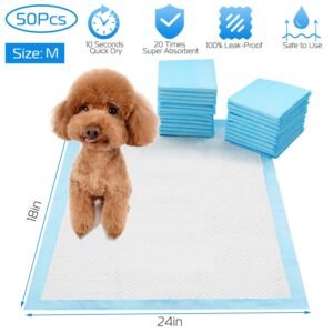 0cf5017d-43b4-4ebe-b18e-1fa085fd4e2f.jpg Wild Angels™ Premium Pet Training Pad Value Pack | 50 Ultra-Absorbent Puppy & Cat Potty Pads | 24" x 18" Leak-Resistant Wee Mats