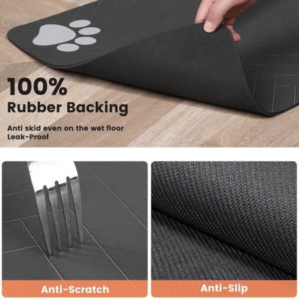 Wild Angels™ Quick-Dry Absorbent Pet Feeding Mat | Waterproof Dog Food Bowl Placemat