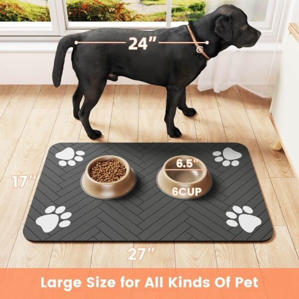 Wild Angels™ Quick-Dry Absorbent Pet Feeding Mat | Waterproof Dog Food Bowl Placemat