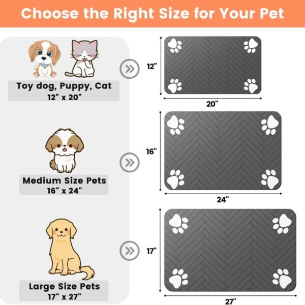 Wild Angels™ Quick-Dry Absorbent Pet Feeding Mat | Waterproof Dog Food Bowl Placemat